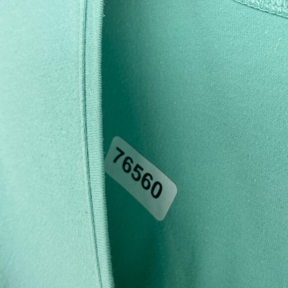 EILEEN FISHER Top L Stretch Organic Cotton Scoop Neck 3/4 Sleeve Green USA - Picture 13 of 13